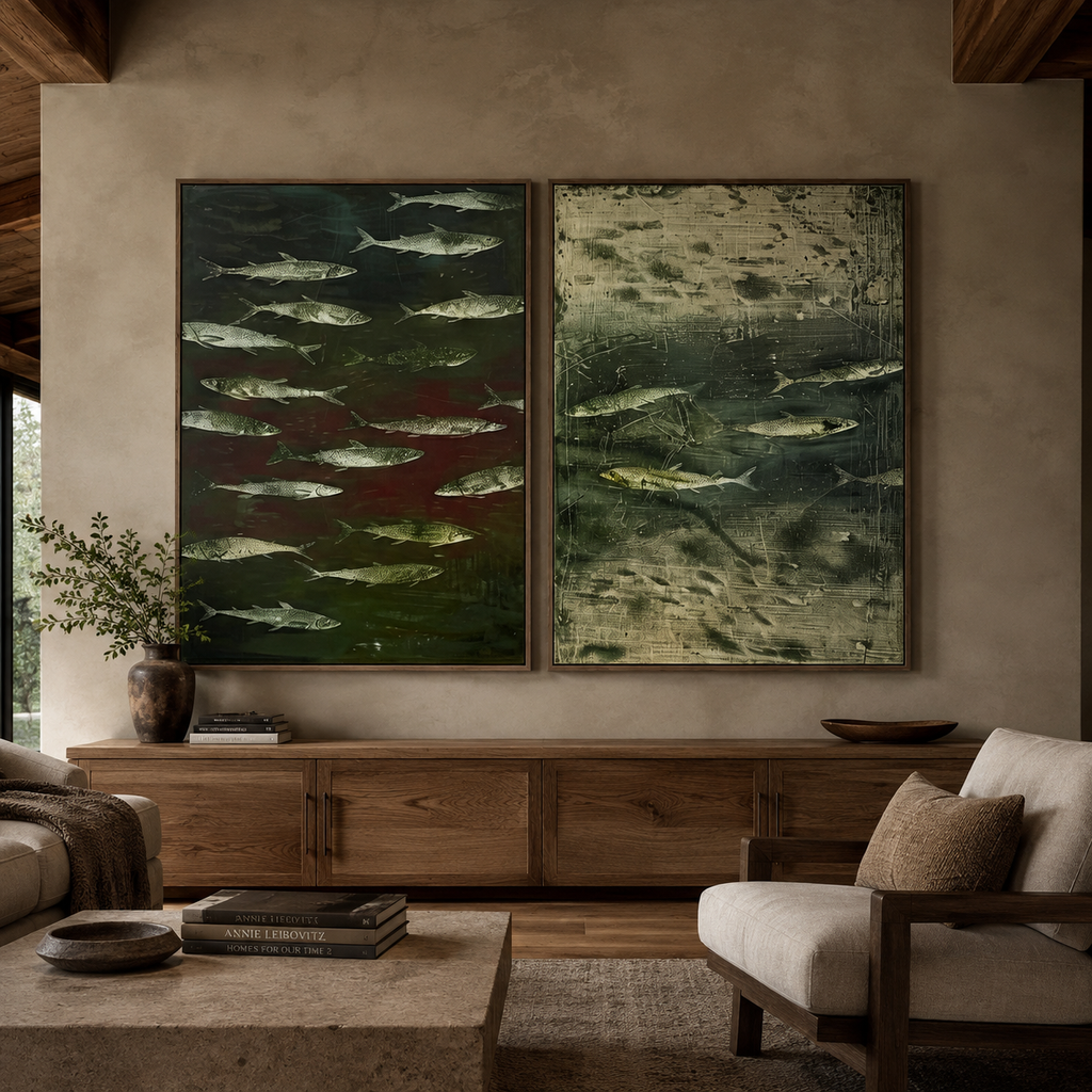SOLORART Wabi-Sabi Art | FISH Shoal in Dusk