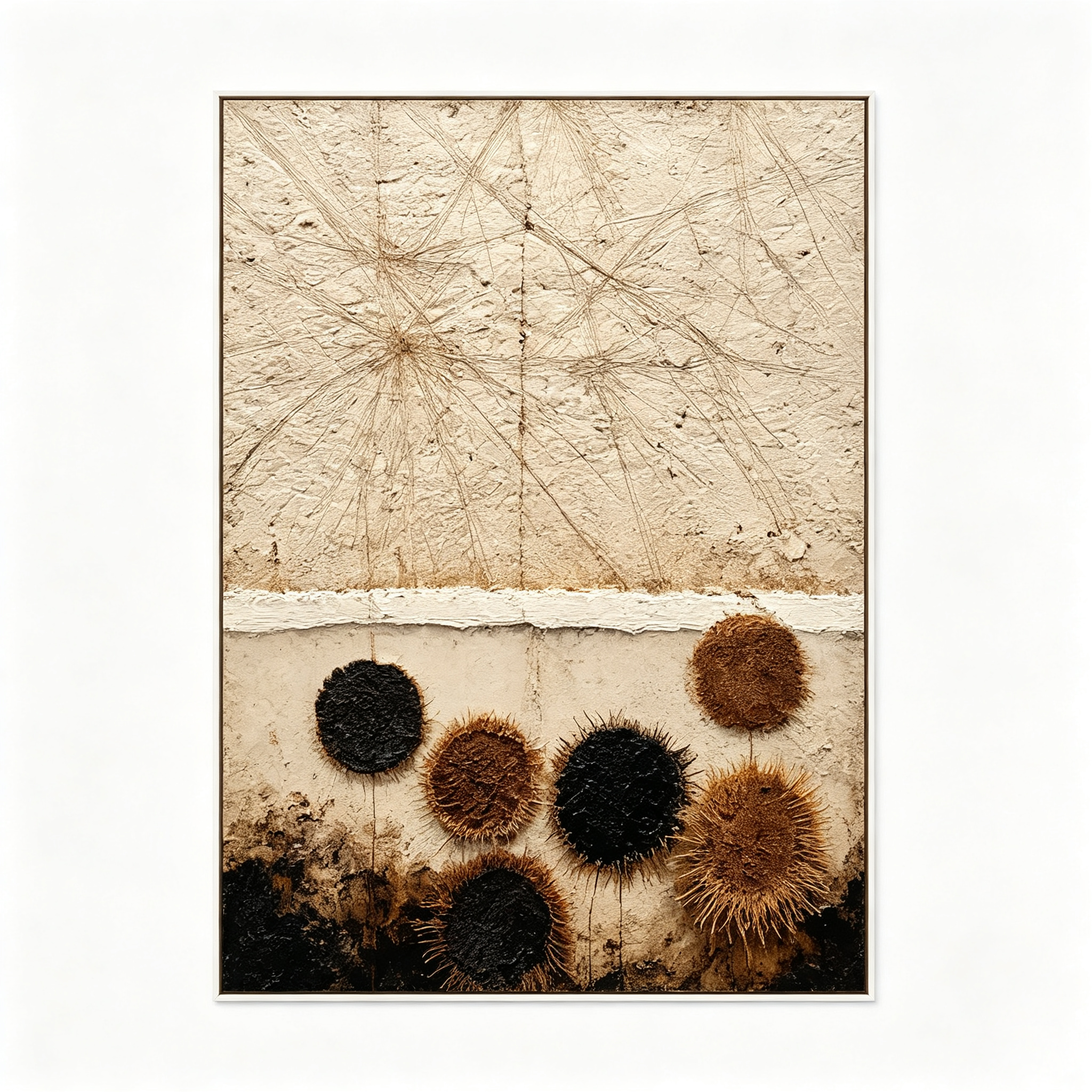 SOLORART Wabi-Sabi Art | Fibrous Circle Textures