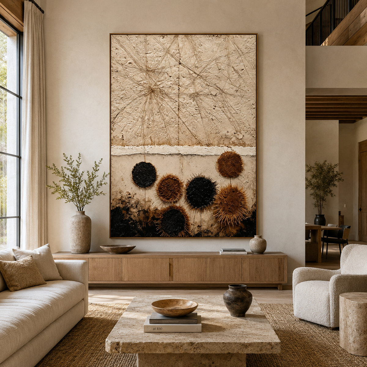SOLORART Wabi-Sabi Art | Fibrous Circle Textures