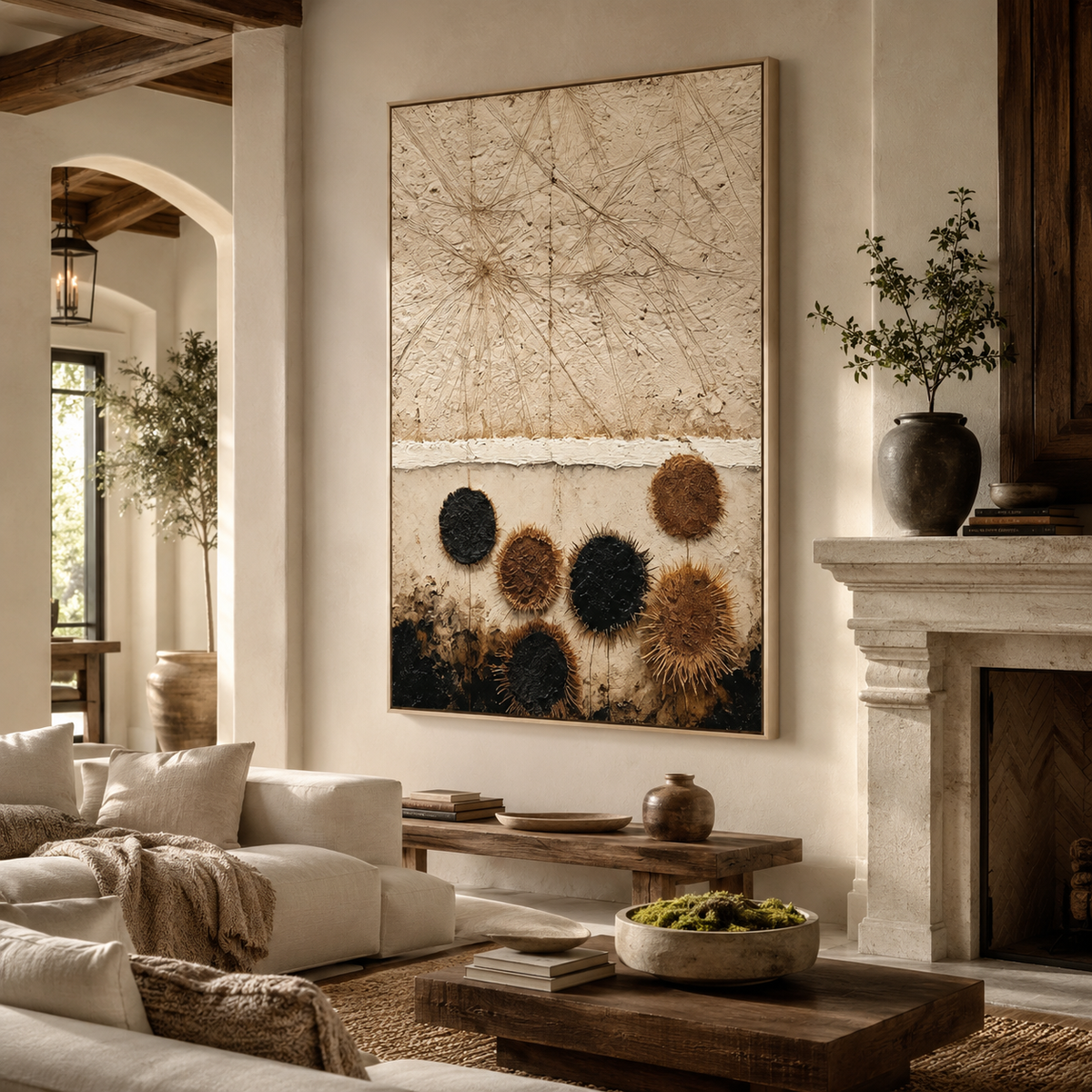 SOLORART Wabi-Sabi Art | Fibrous Circle Textures