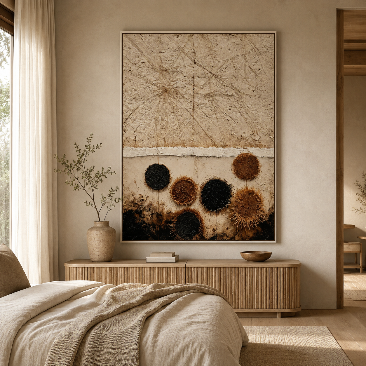 SOLORART Wabi-Sabi Art | Fibrous Circle Textures
