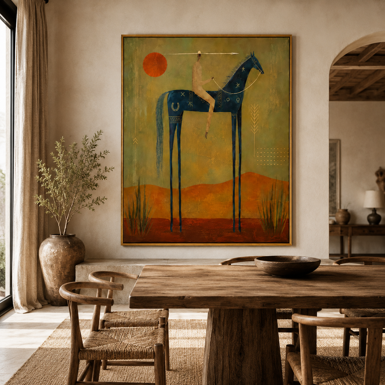 SOLORART Vintage Americana Art | Folk Symbol of the Desert