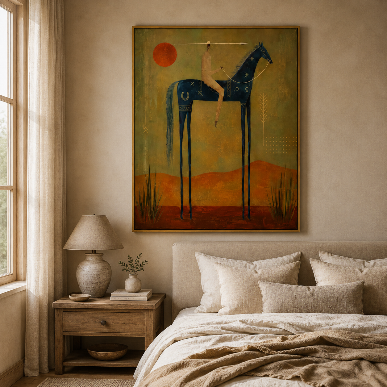 SOLORART Vintage Americana Art | Folk Symbol of the Desert