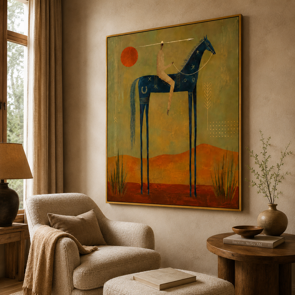 SOLORART Vintage Americana Art | Folk Symbol of the Desert