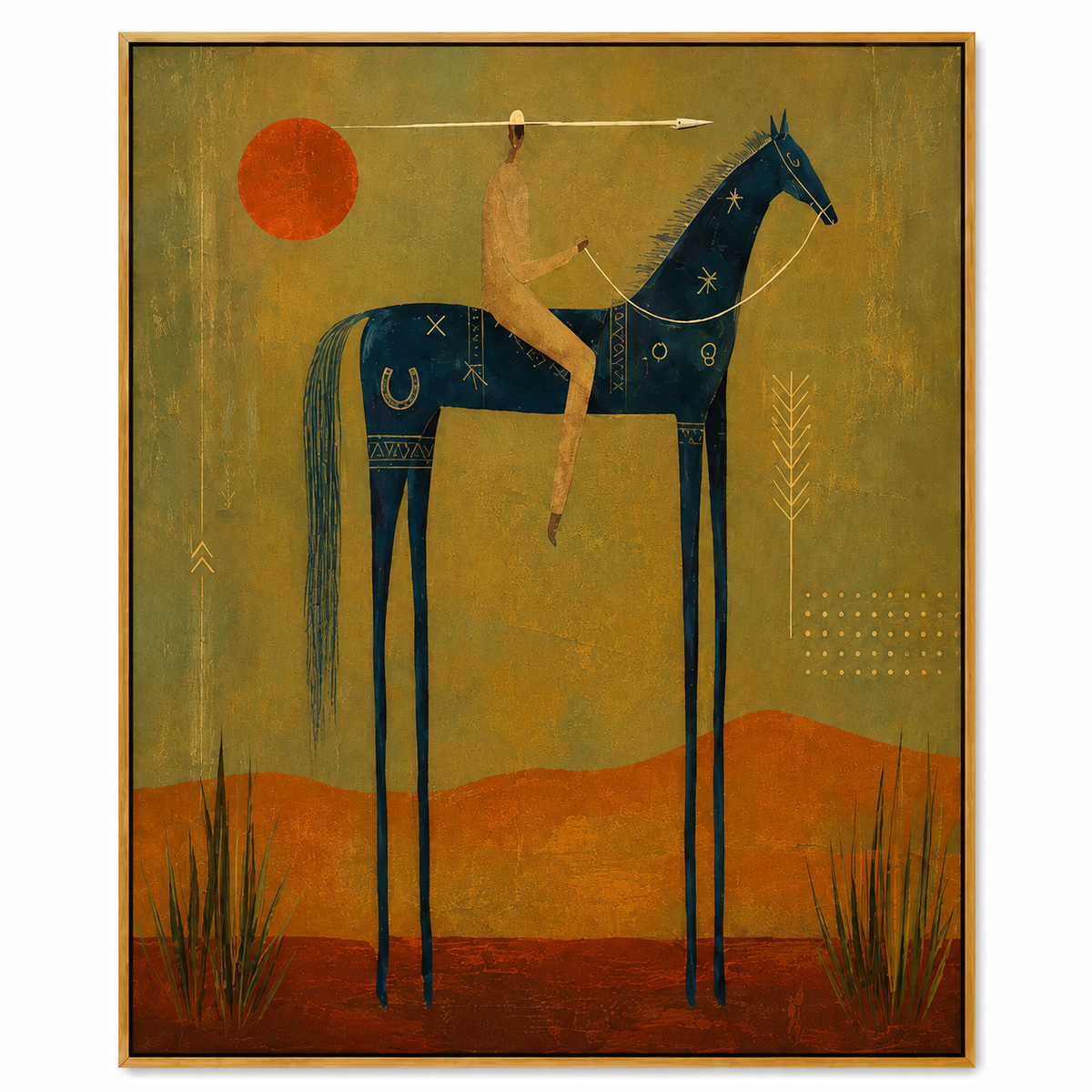 SOLORART Vintage Americana Art | Folk Symbol of the Desert