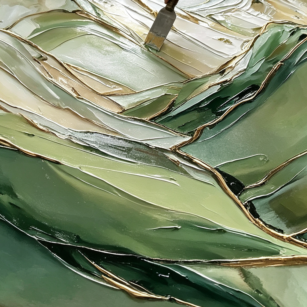 SOLORART Abstract Art | Gilded Mountain Drift