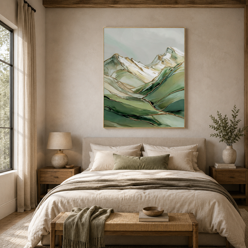 SOLORART Abstract Art | Gilded Mountain Drift