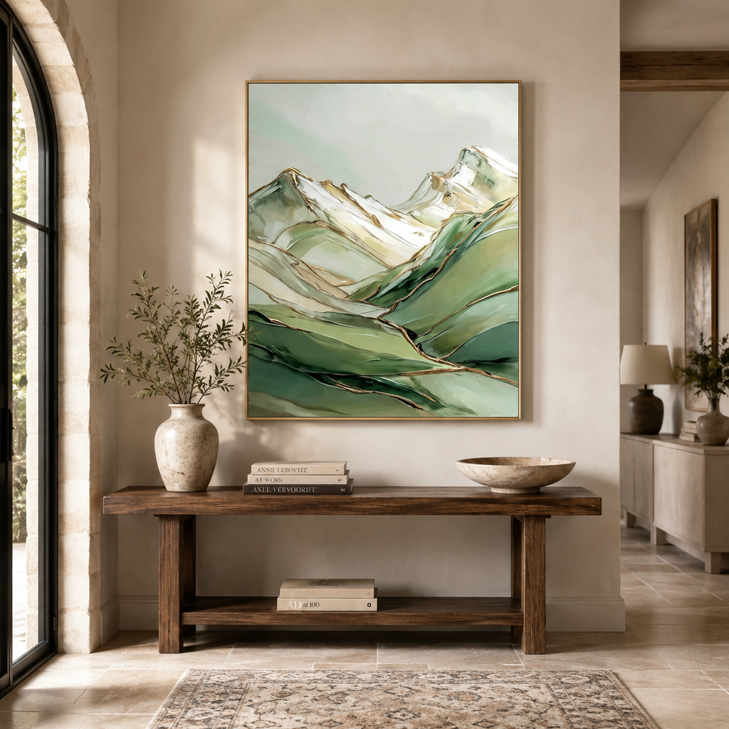 SOLORART Abstract Art | Gilded Mountain Drift