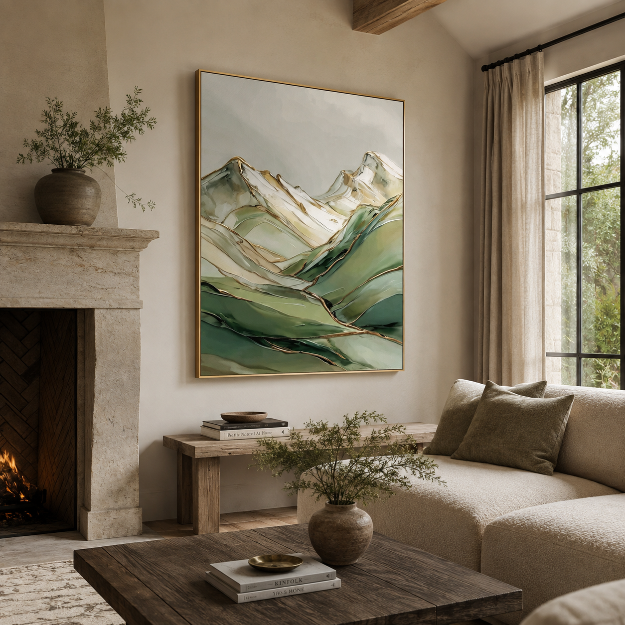 SOLORART Abstract Art | Gilded Mountain Drift