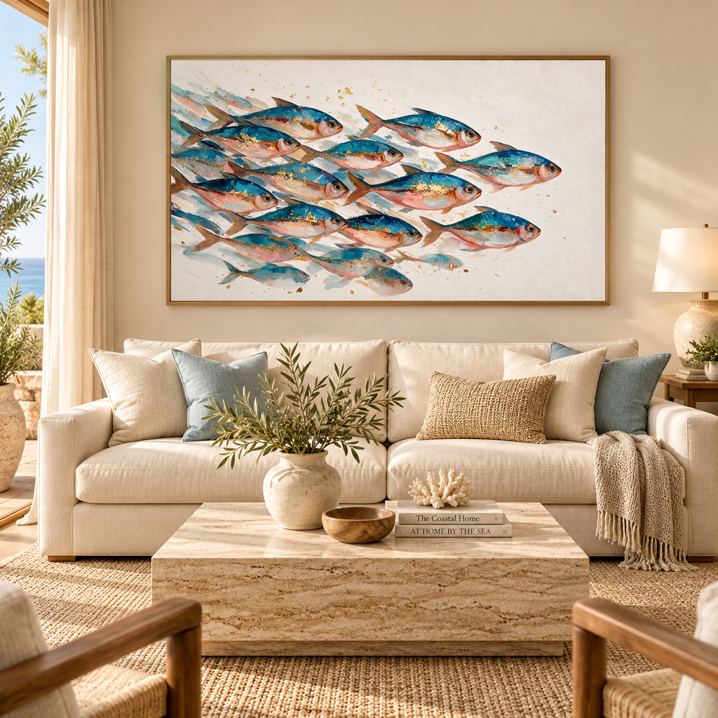 SOLORART Abstract Art | Gilded Shoal in Motion