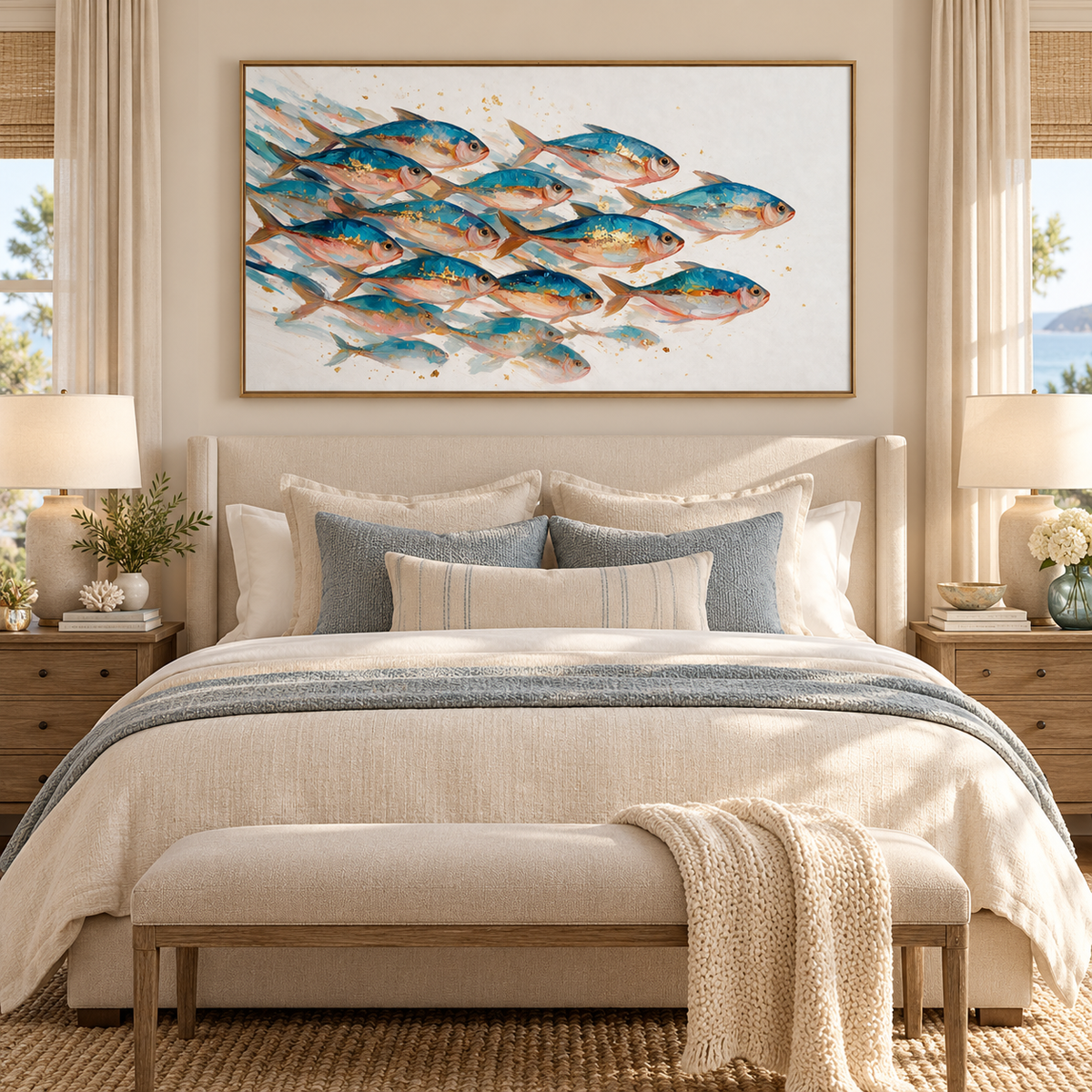 SOLORART Abstract Art | Gilded Shoal in Motion