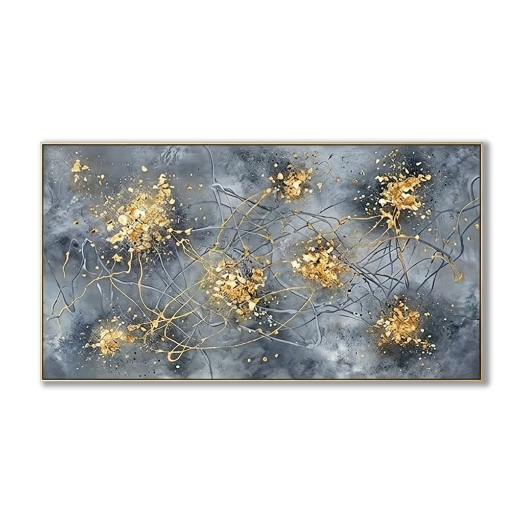 SOLORART Contemporary Luxe Art | Golden Ember Bloom