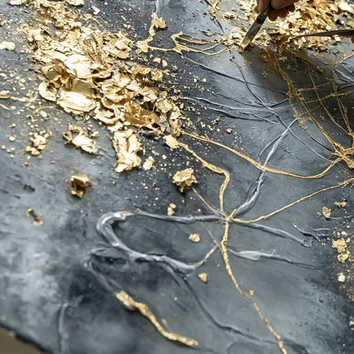 SOLORART Contemporary Luxe Art | Golden Ember Bloom