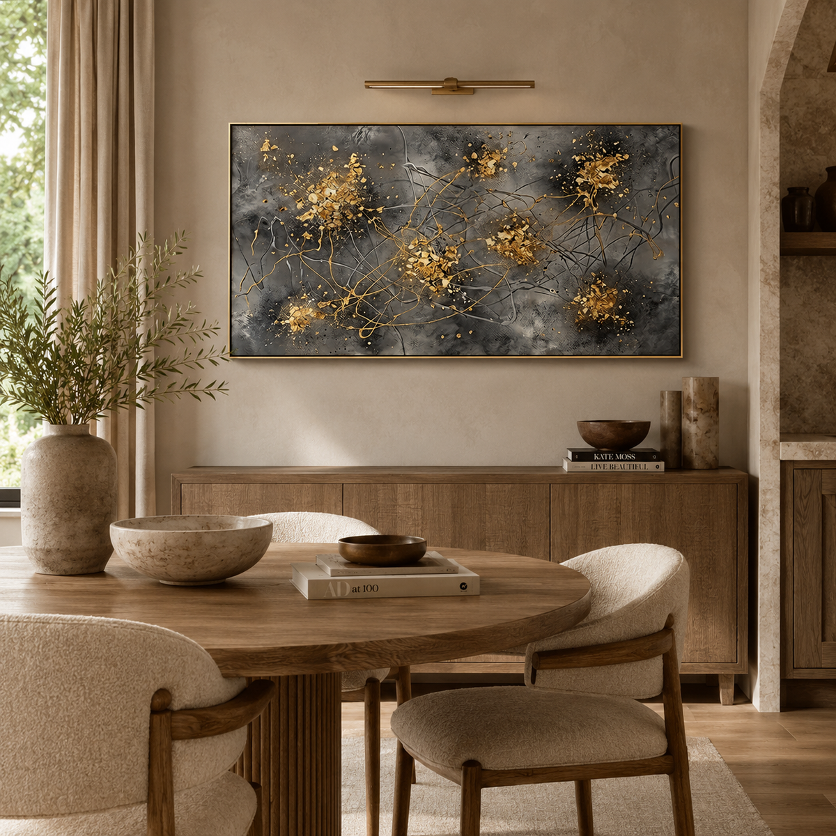 SOLORART Contemporary Luxe Art | Golden Ember Bloom