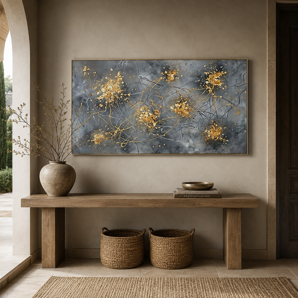 SOLORART Contemporary Luxe Art | Golden Ember Bloom