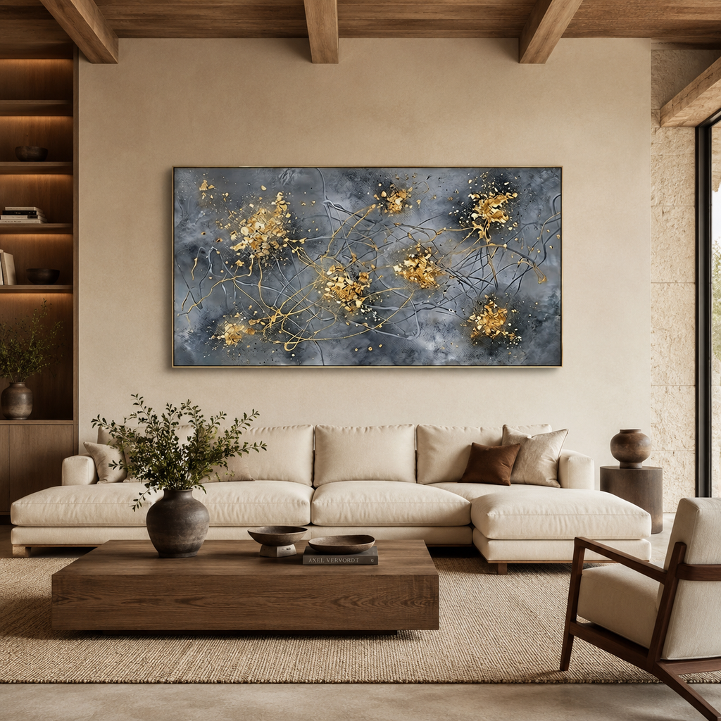 SOLORART Contemporary Luxe Art | Golden Ember Bloom
