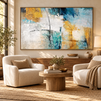 SOLORART Abstract Art | Golden Haze of Azure