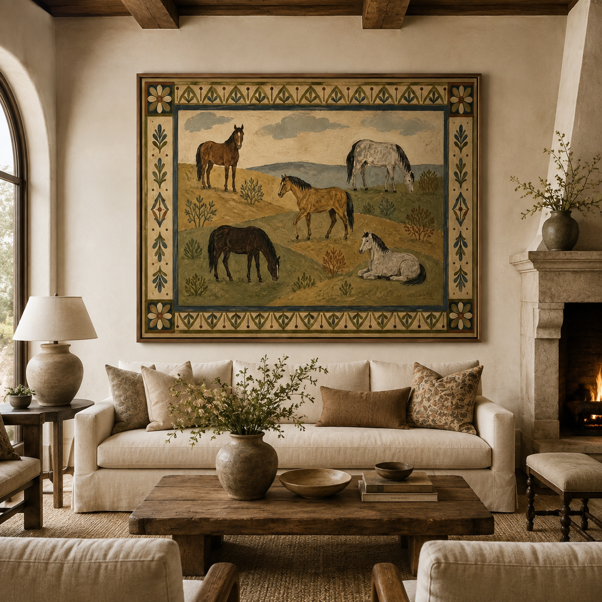 SOLORART Vintage Americana Art |  Hilltop Horses