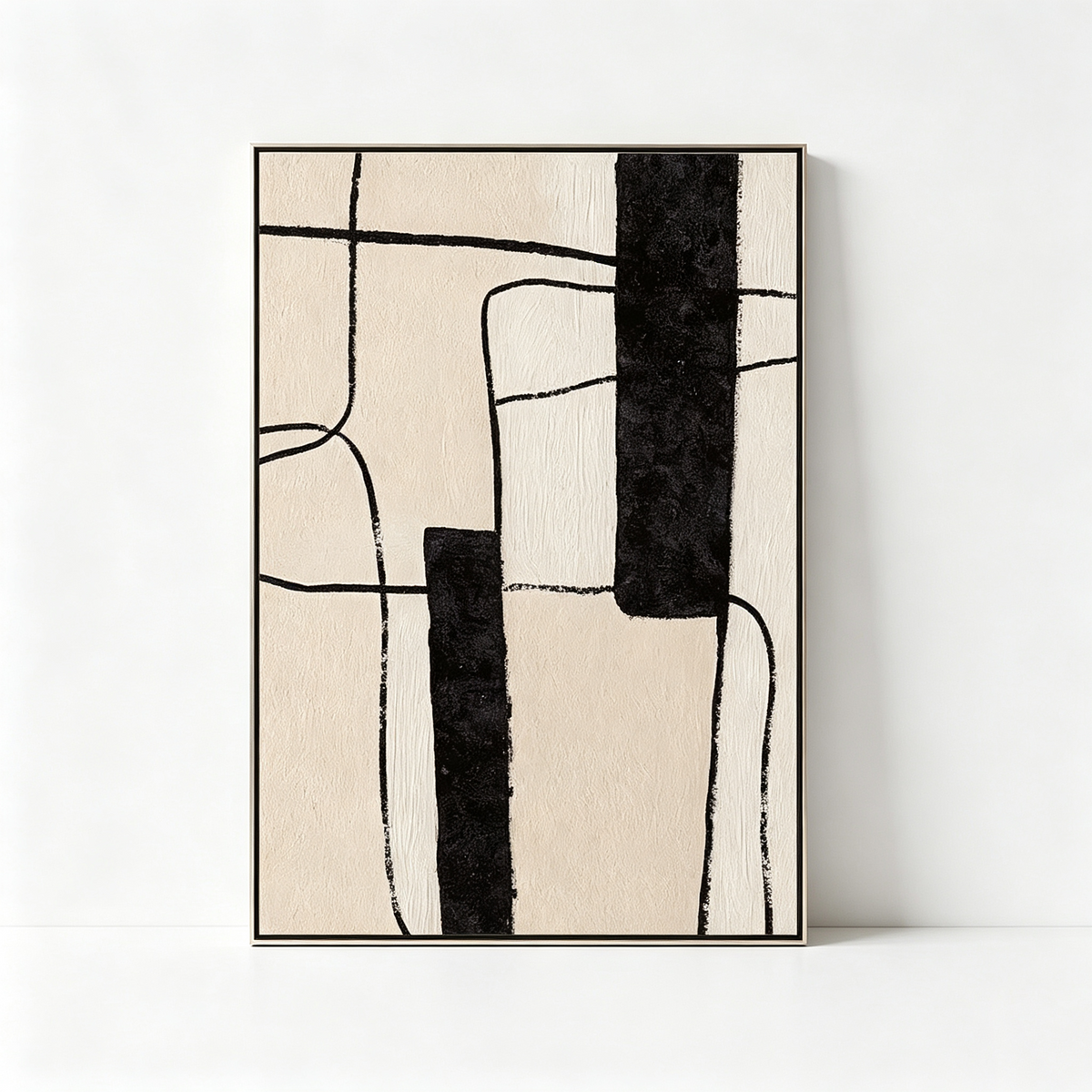 SOLORART Abstract Art | Minimal Black Grid