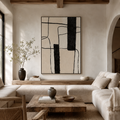 SOLORART Abstract Art | Minimal Black Grid