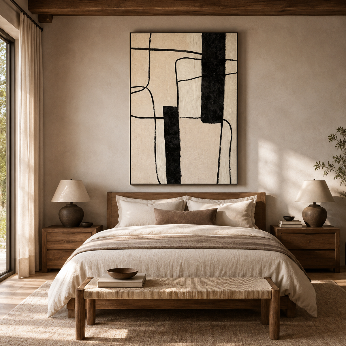 SOLORART Abstract Art | Minimal Black Grid
