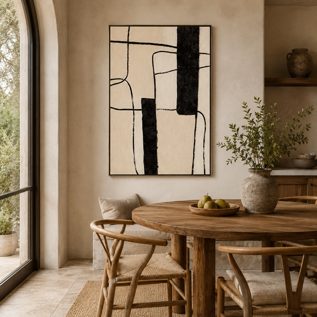 SOLORART Abstract Art | Minimal Black Grid
