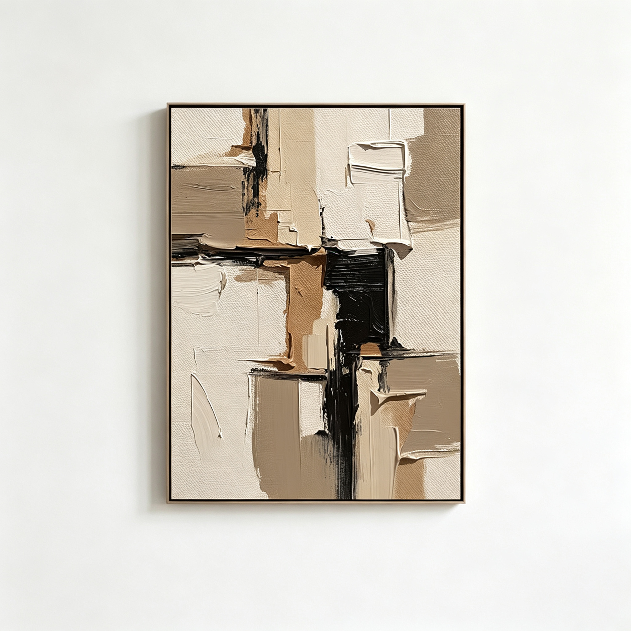 SOLORART 3D-Textured Art | Neutral Block Strokes