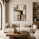 SOLORART 3D-Textured Art | Neutral Block Strokes