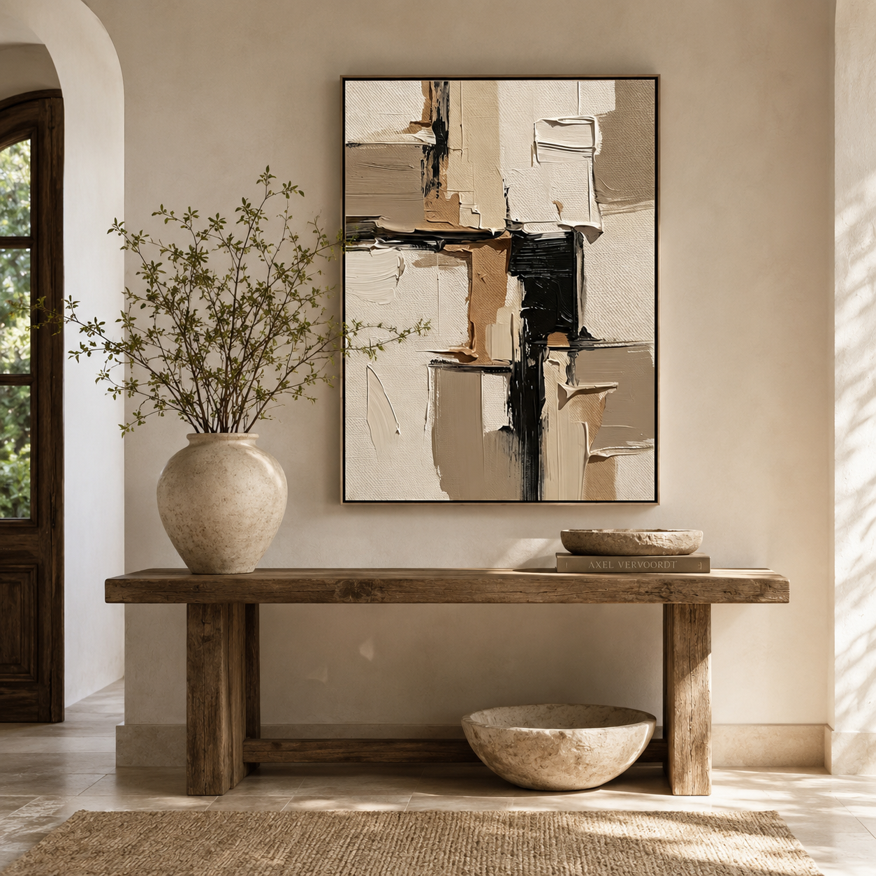SOLORART 3D-Textured Art | Neutral Block Strokes