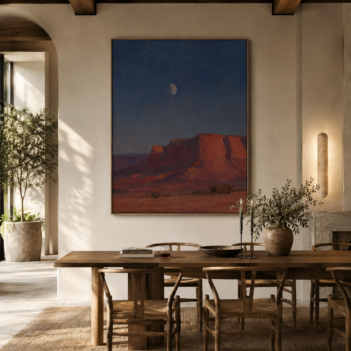 SOLORART Vintage Americana Art | Nocturne Above the Silent Butte