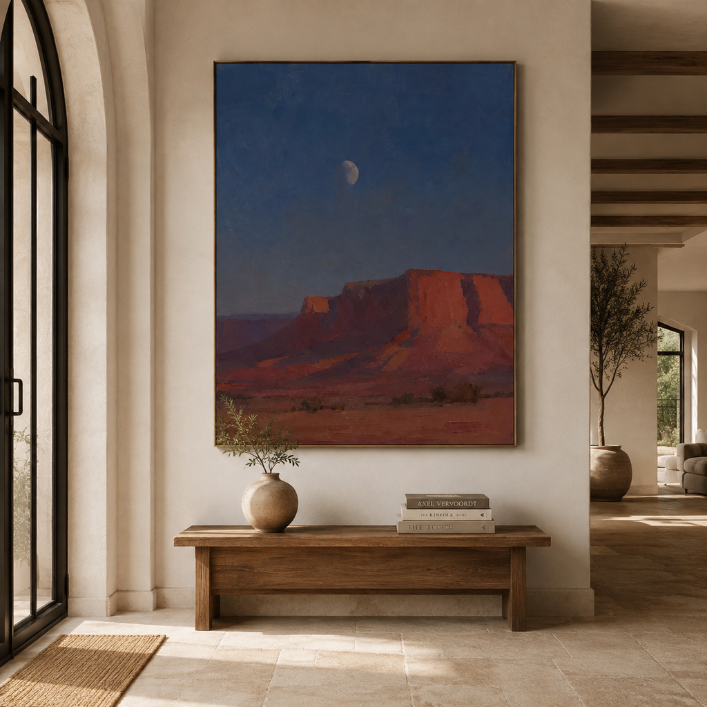 SOLORART Vintage Americana Art | Nocturne Above the Silent Butte