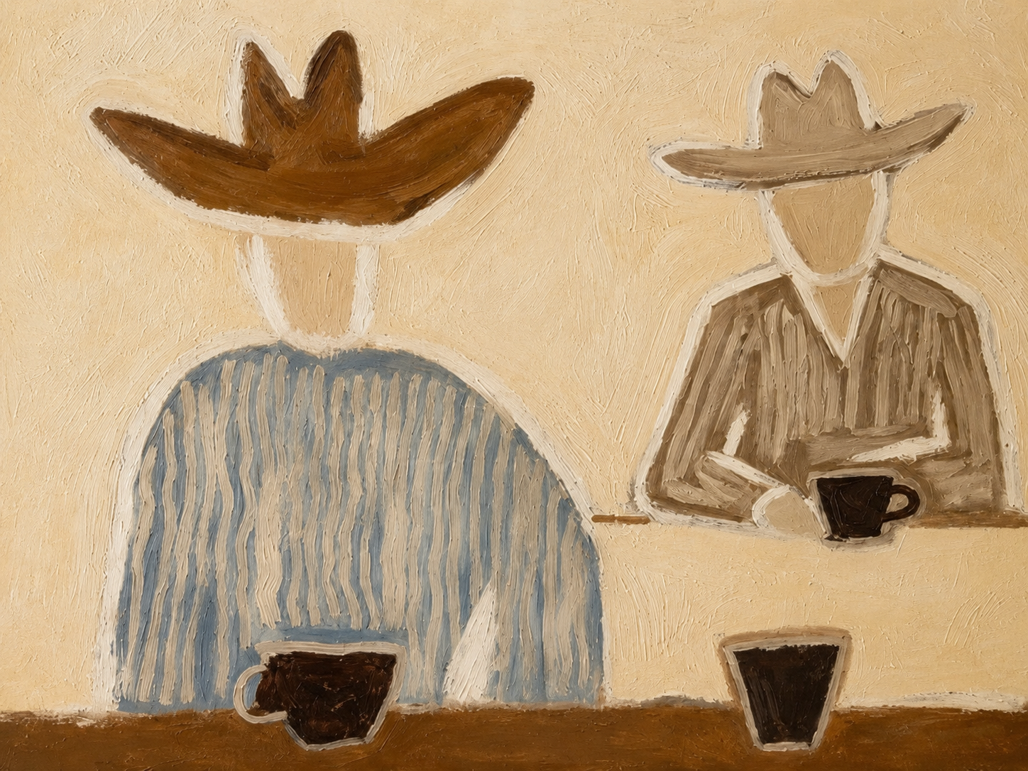SOLORART Vintage Americana Art | Over a Quiet Coffee Break