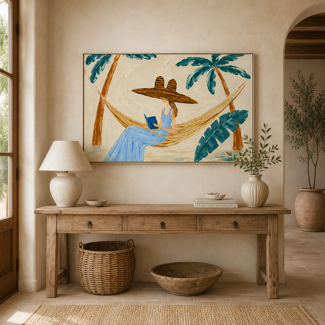 SOLORART Vintage Americana Art | Palm Breeze Page Time
