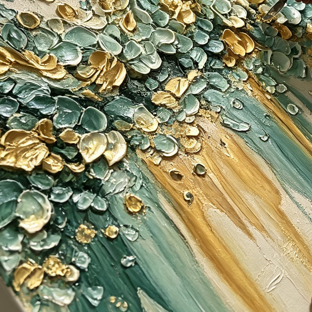 SOLORART 3D-Textured Art | Petal Cascade Glow - B