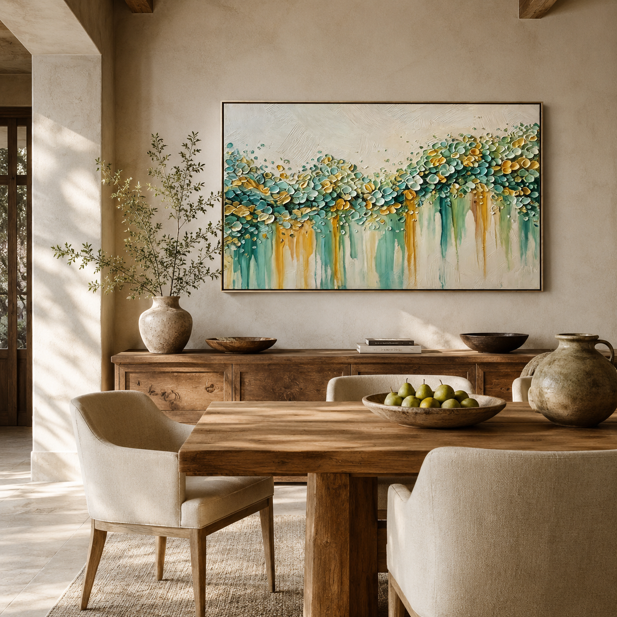 SOLORART 3D-Textured Art | Petal Cascade Glow - B