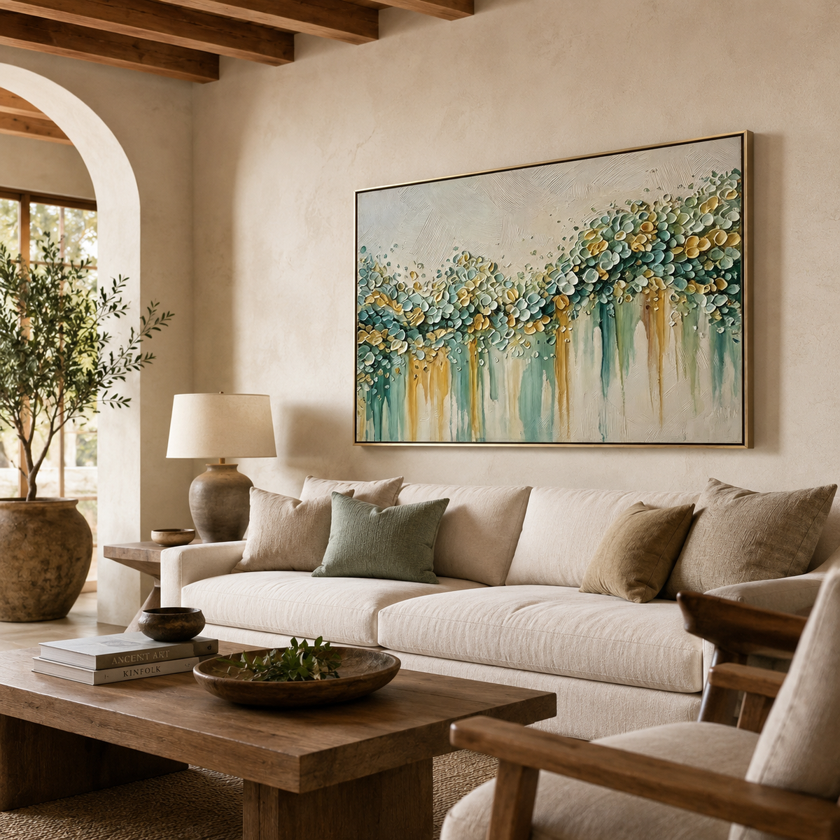 SOLORART 3D-Textured Art | Petal Cascade Glow - B