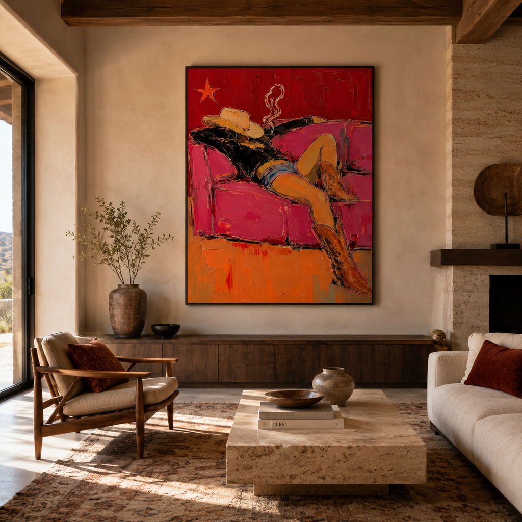 SOLORART Pop Art | Reclining Cowgirl's Evening Break