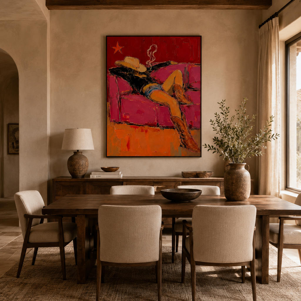 SOLORART Pop Art | Reclining Cowgirl's Evening Break