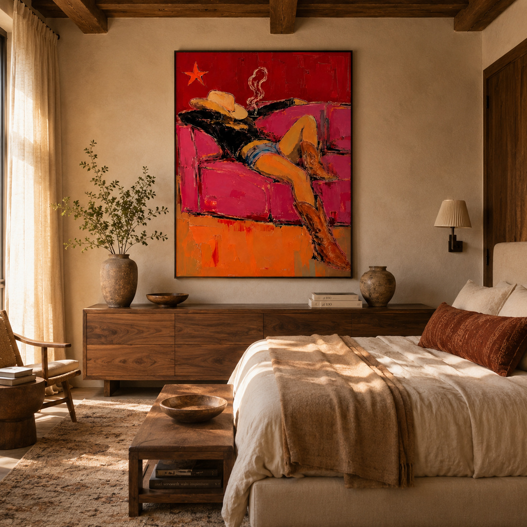 SOLORART Pop Art | Reclining Cowgirl's Evening Break