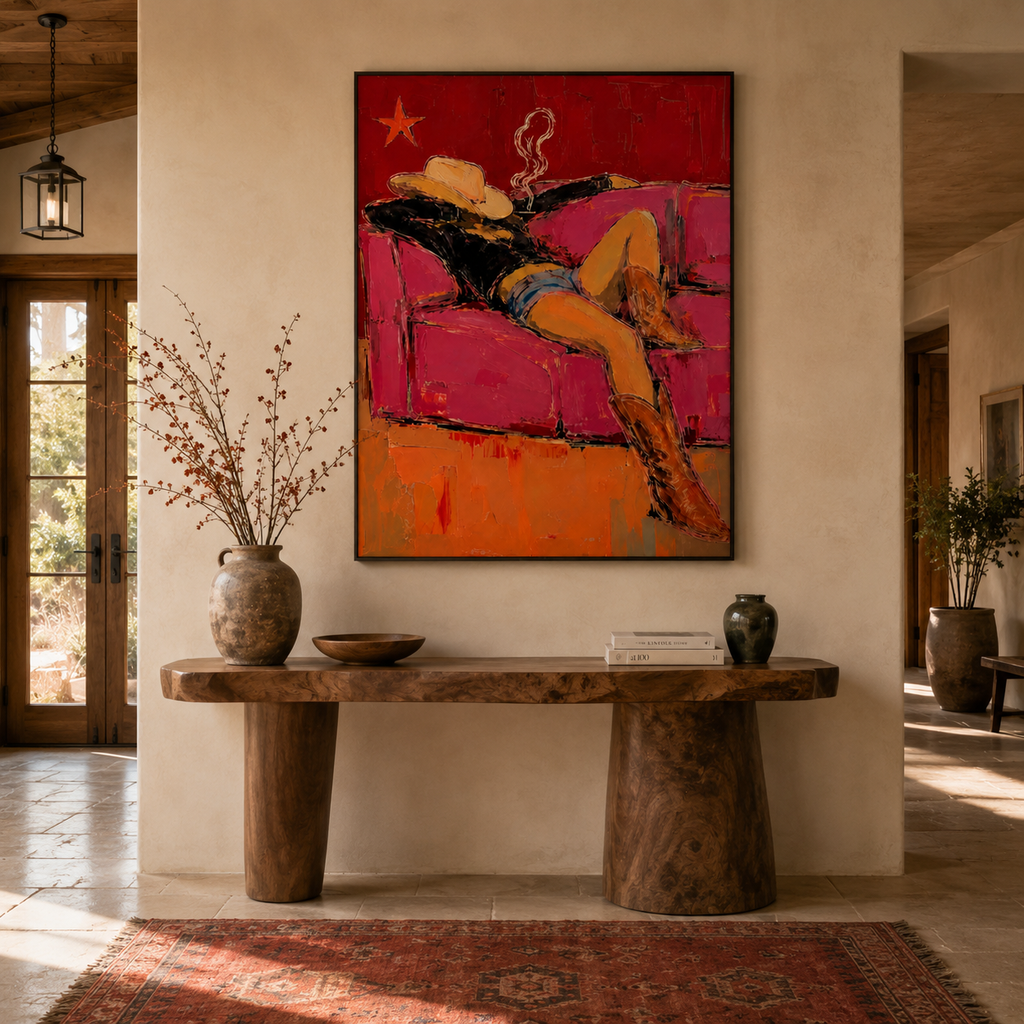 SOLORART Pop Art | Reclining Cowgirl's Evening Break