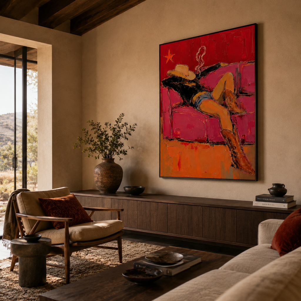 SOLORART Pop Art | Reclining Cowgirl's Evening Break