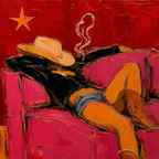 SOLORART Pop Art | Reclining Cowgirl's Evening Break