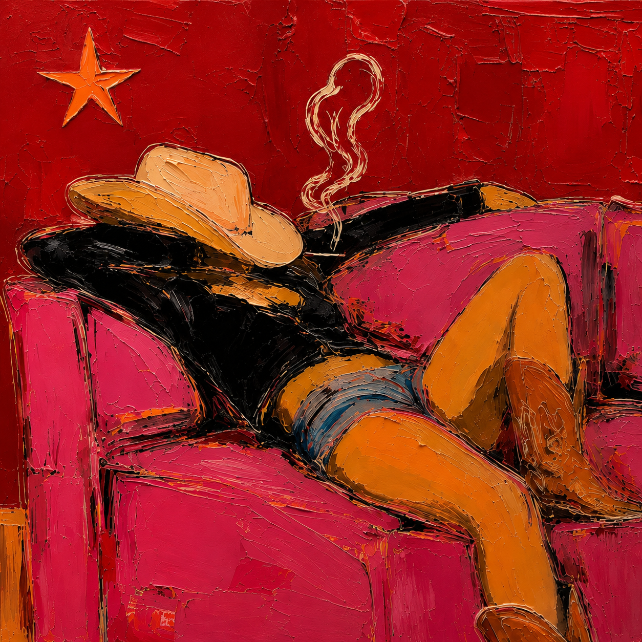 SOLORART Pop Art | Reclining Cowgirl's Evening Break