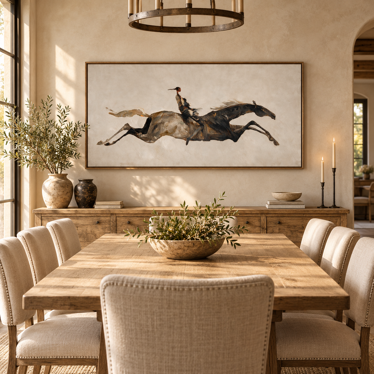 SOLORART Americana Art | Rider on a Leaping Horse