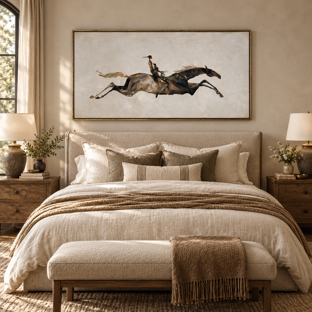 SOLORART Americana Art | Rider on a Leaping Horse