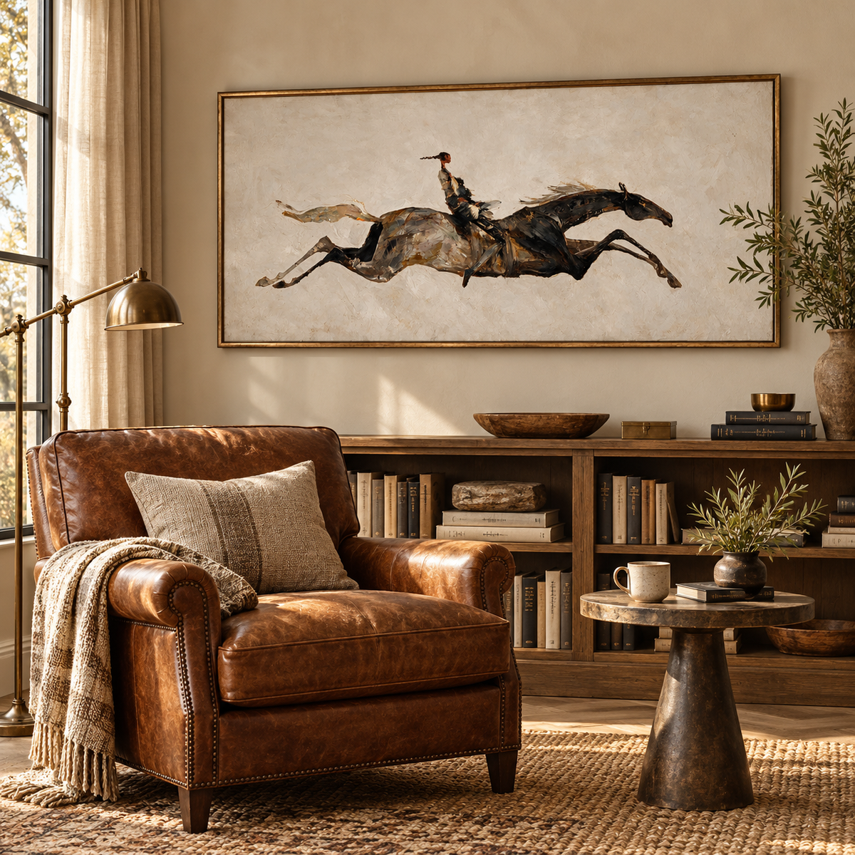 SOLORART Americana Art | Rider on a Leaping Horse
