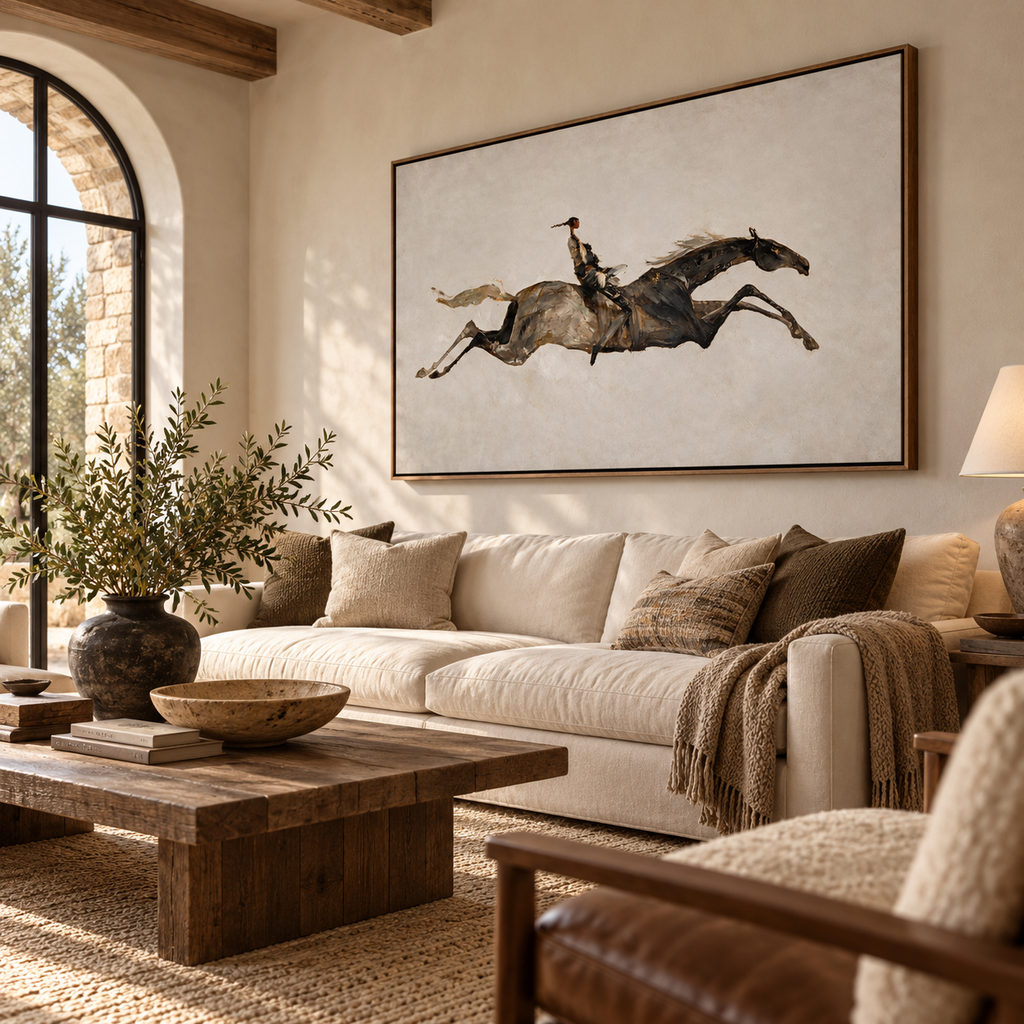 SOLORART Americana Art | Rider on a Leaping Horse