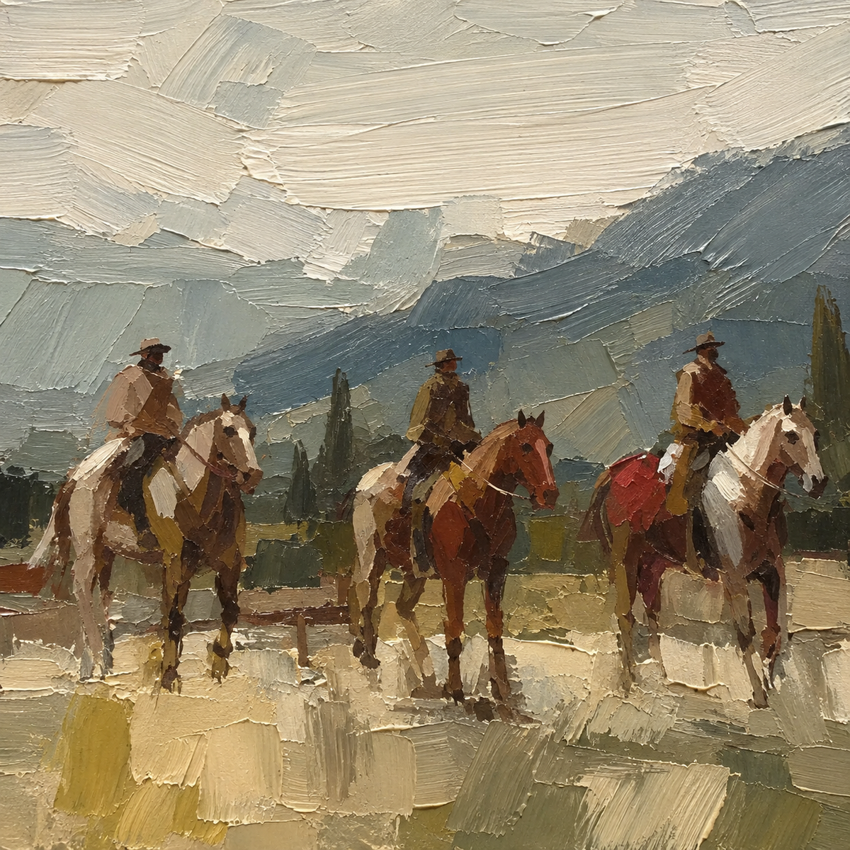SOLORART Vintage Americana Art | Riders Through the Haze of Time