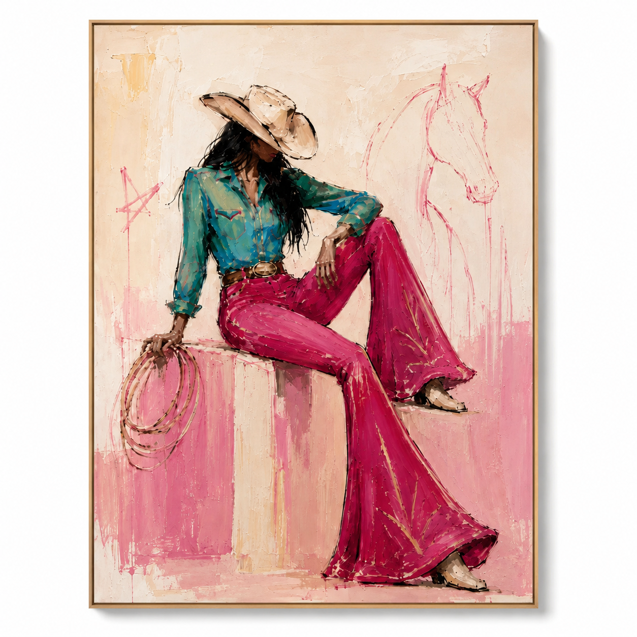 SOLORART Pop Art | Rodeo Girl's Quiet Reflection