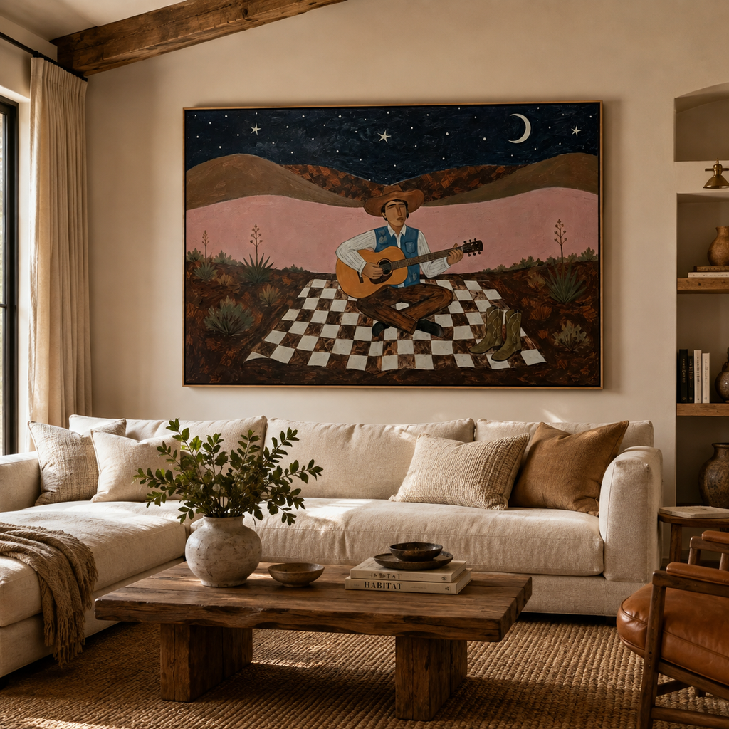 SOLORART Vintage Americana Art | Songs Beneath the Desert Moon